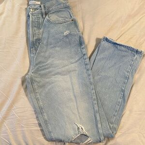 Pacsun Womens’s Light Blue Distressed Dad Jeans